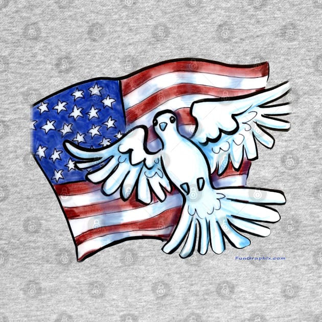 US Flag Dove by Kevin Middleton